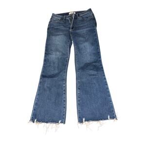 Just Black Denim high rise straight leg crop fringe size 25